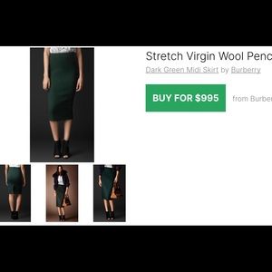 Burberry prorsum virgin wool pencil skirt
